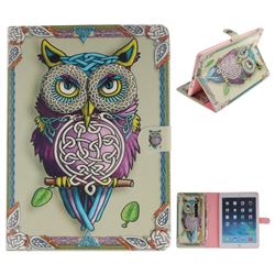 Weave Owl Painting Tablet Leather Wallet Flip Cover for iPad Air iPad5