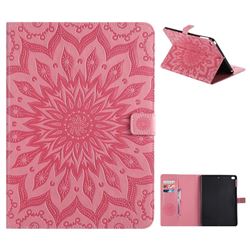 Embossing Sunflower Leather Flip Cover for iPad Air iPad5 - Pink