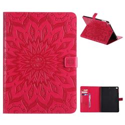 Embossing Sunflower Leather Flip Cover for iPad Air iPad5 - Red