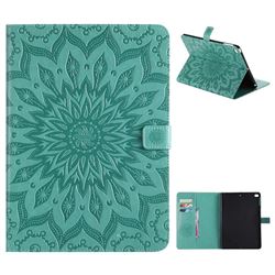 Embossing Sunflower Leather Flip Cover for iPad Air iPad5 - Green