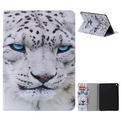 White Leopard Folio Flip Stand Leather Wallet Case for iPad Air iPad5