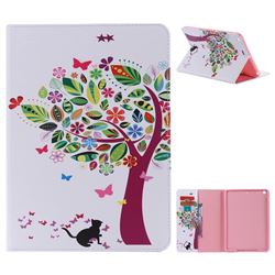 Cat and Tree Folio Flip Stand Leather Wallet Case for iPad Air iPad5