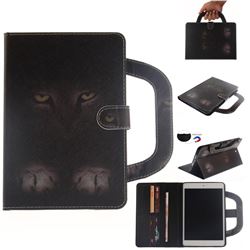 Mysterious Cat Handbag Tablet Leather Wallet Flip Cover for iPad Air iPad5