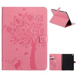 Embossing Butterfly Tree Leather Flip Cover for iPad Air iPad5 - Pink