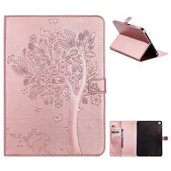 Embossing Butterfly Tree Leather Flip Cover for iPad Air iPad5 - Rose Gold