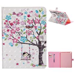 Flower Tree Swing Girl 3D Painted Tablet Leather Wallet Case for iPad Air iPad5