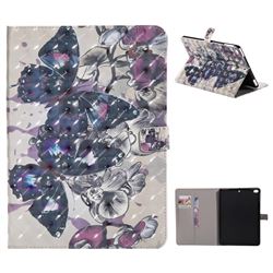 Black Butterfly 3D Painted Tablet Leather Wallet Case for iPad Air iPad5