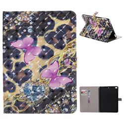 Violet Butterfly 3D Painted Tablet Leather Wallet Case for iPad Air iPad5