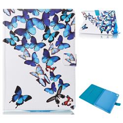 Blue Vivid Butterflies Folio Stand Leather Wallet Case for iPad Air iPad5