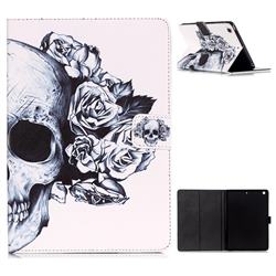 Skull Flower Folio Stand Leather Wallet Case for iPad Air iPad5