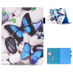 Blue Butterflies Folio Stand Leather Wallet Case for iPad Air iPad5