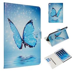 Blue Butterfly Smooth Leather Tablet Wallet Case for iPad Air iPad5