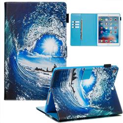 Waves and Sun Matte Leather Wallet Tablet Case for iPad Air iPad5