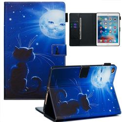 Cat and Moon Matte Leather Wallet Tablet Case for iPad Air iPad5
