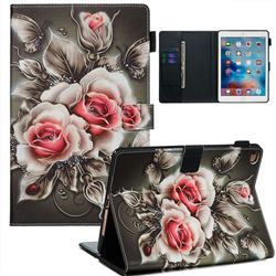 Black Rose Matte Leather Wallet Tablet Case for iPad Air iPad5