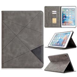 Binfen Color Prismatic Slim Magnetic Sucking Stitching Wallet Flip Cover for iPad Air iPad5 - Gray