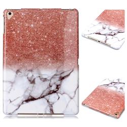 Glittering Rose Gold Marble Clear Bumper Glossy Rubber Silicone Phone Case for iPad Air 2 iPad6