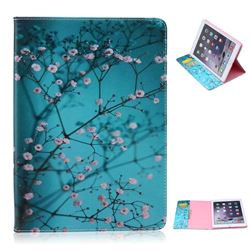 Blue Plum flower Folio Stand Leather Wallet Case for iPad Air 2 / iPad 6
