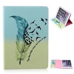 Feather Bird Folio Stand Leather Wallet Case for iPad Air 2 / iPad 6
