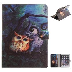 Oil Painting Owl Painting Tablet Leather Wallet Flip Cover for iPad Air 2 iPad6