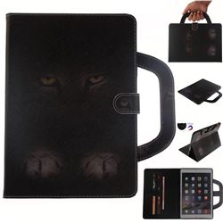Mysterious Cat Handbag Tablet Leather Wallet Flip Cover for iPad Air 2 iPad6