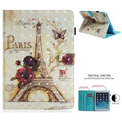 Flower Eiffel Tower 3D Painted Leather Wallet Tablet Case for iPad Air 2 iPad6