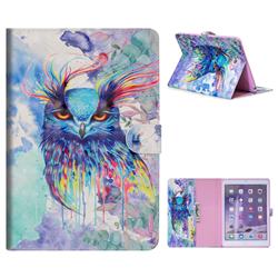 Watercolor Owl 3D Painted Leather Tablet Wallet Case for iPad Air 2 iPad6