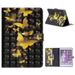 Golden Butterfly 3D Painted Leather Tablet Wallet Case for iPad Air 2 iPad6