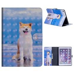 Smiley Shiba Inu 3D Painted Leather Tablet Wallet Case for iPad Air 2 iPad6