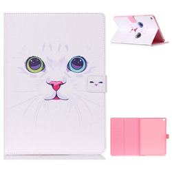 White Cat Folio Stand Leather Wallet Case for iPad Air 2 iPad6