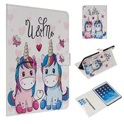 Couple Unicorn Smooth Leather Tablet Wallet Case for iPad Air 2 iPad6