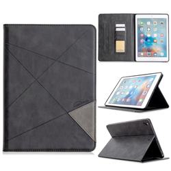 Binfen Color Prismatic Slim Magnetic Sucking Stitching Wallet Flip Cover for iPad Air 2 iPad6 - Black
