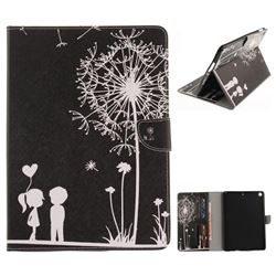 Black Dandelion Painting Tablet Leather Wallet Flip Cover for iPad 9.7 2017 9.7 inch