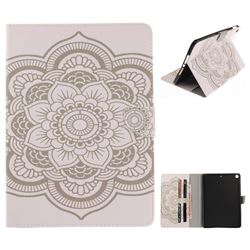 White Flowers Painting Tablet Leather Wallet Flip Cover for iPad 9.7 2017 9.7 inch