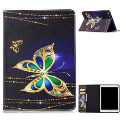 Golden Shining Butterfly Folio Stand Leather Wallet Case for iPad 9.7 2017 9.7 inch