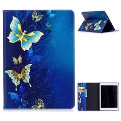Golden Butterflies Folio Stand Leather Wallet Case for iPad 9.7 2017 9.7 inch
