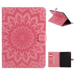 Embossing Sunflower Leather Flip Cover for iPad 9.7 2017 9.7 inch - Pink