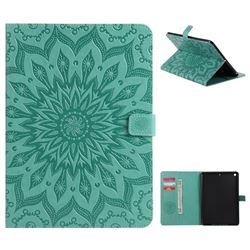 Embossing Sunflower Leather Flip Cover for iPad 9.7 2017 9.7 inch - Green