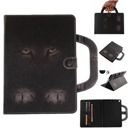 Mysterious Cat Handbag Tablet Leather Wallet Flip Cover for iPad 9.7 2017 9.7 inch