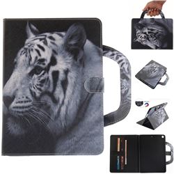 White Tiger Handbag Tablet Leather Wallet Flip Cover for iPad 9.7 2017 9.7 inch