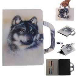 Snow Wolf Handbag Tablet Leather Wallet Flip Cover for iPad 9.7 2017 9.7 inch