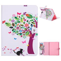 Cat and Tree Folio Flip Stand Leather Wallet Case for iPad 9.7 2017 9.7 inch