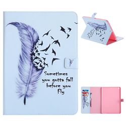 Feather Birds Folio Flip Stand Leather Wallet Case for iPad 9.7 2017 9.7 inch