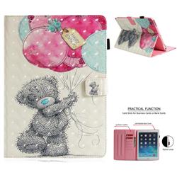 Gray Bear 3D Painted Leather Wallet Tablet Case for iPad 9.7 2017 9.7 inch