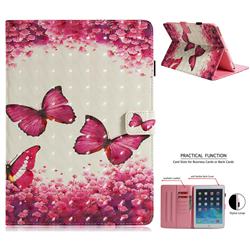 Rose Butterfly 3D Painted Leather Wallet Tablet Case for iPad 9.7 2017 9.7 inch