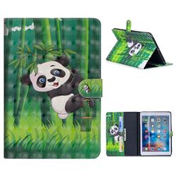 Climbing Bamboo Panda 3D Painted Leather Tablet Wallet Case for iPad 9.7 2017 9.7 inch