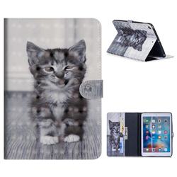 Smiling Cat 3D Painted Leather Tablet Wallet Case for iPad 9.7 2017 9.7 inch
