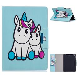 Couple Unicorn Folio Flip Stand Leather Wallet Case for iPad 9.7 2017 9.7 inch