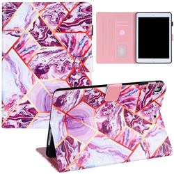 Dream Purple Stitching Color Marble Leather Flip Cover for Apple iPad 9.7 2017 9.7 inch