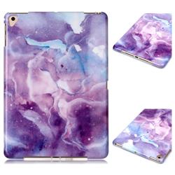 Dream Purple Marble Clear Bumper Glossy Rubber Silicone Phone Case for Apple iPad 9.7 (2018)